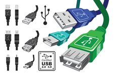 Usb Connector Set Royalty Free Stock Photos Usb Connector Set Royalty Free Stock Photos
