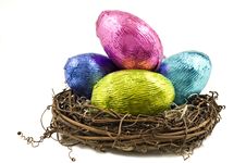 Colorful Easter Eggs In A Wooden Box Royalty Free Stock Image Colorful Easter Eggs In A Wooden Box Royalty Free Stock Image