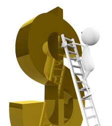 3d Man Climbs Up The Stairs On Dollar Stock Image 3d Man Climbs Up The Stairs On Dollar Stock Image