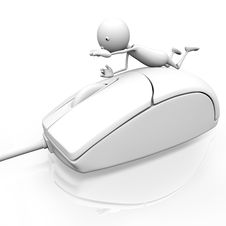 3d Man Presses His Hand On Computer Mouse Royalty Free Stock Photo 3d Man Presses His Hand On Computer Mouse Royalty Free Stock Photo
