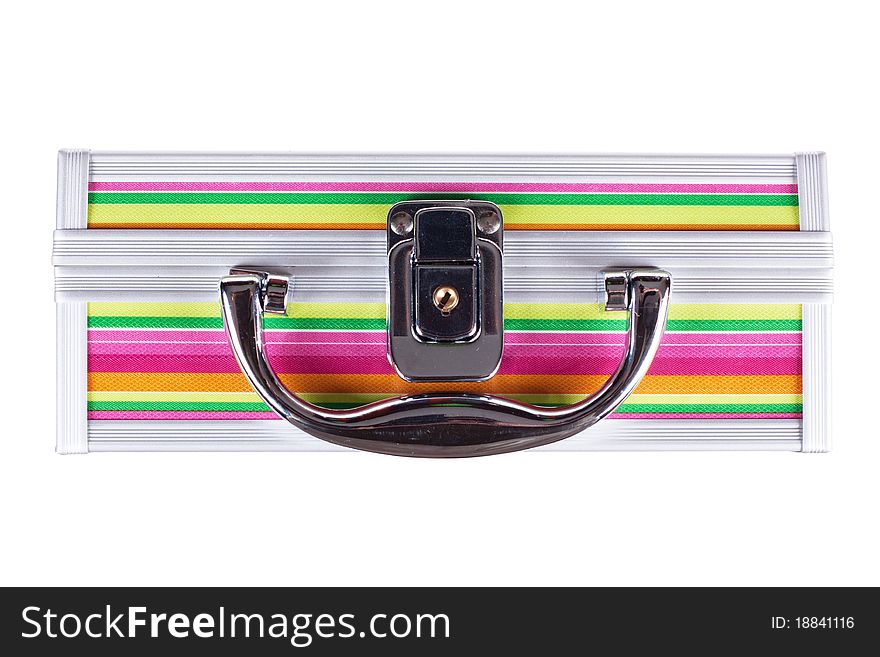 Colorful travel case isolated over white