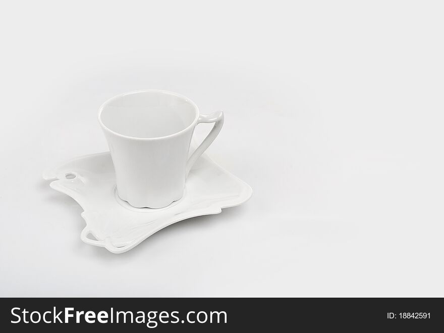 Cup of coffee on the white background