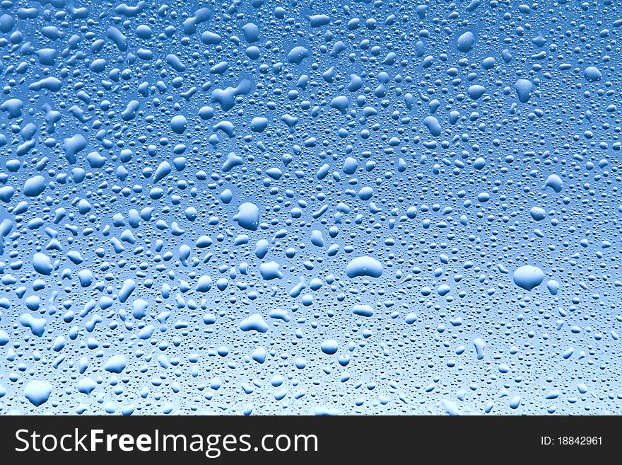 Water Drops in blue gradient