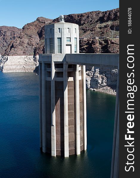 Lake Mead photographed from the Hoover Dam. Lake Mead photographed from the Hoover Dam