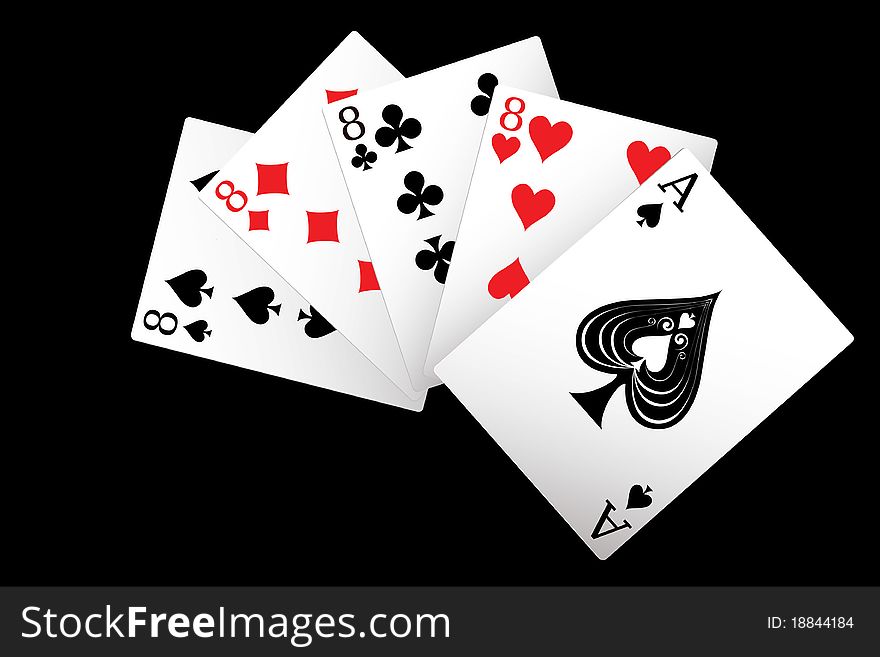 Ace gambling and playing card vector concept. Ace gambling and playing card vector concept
