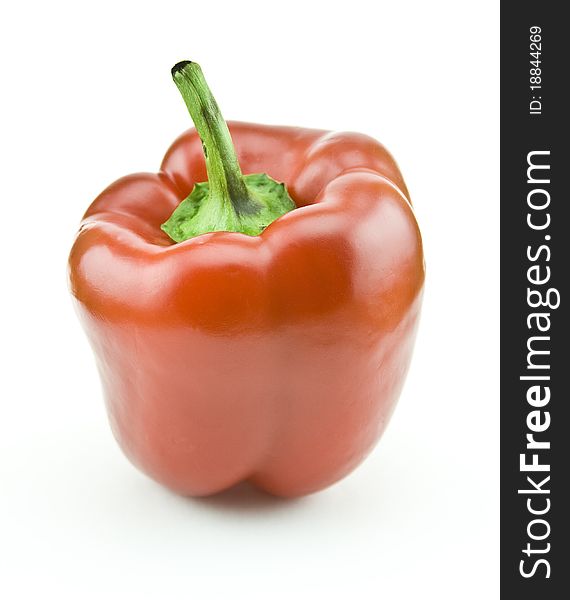 Fresh juicy Bulgarian pepper isolated on white.