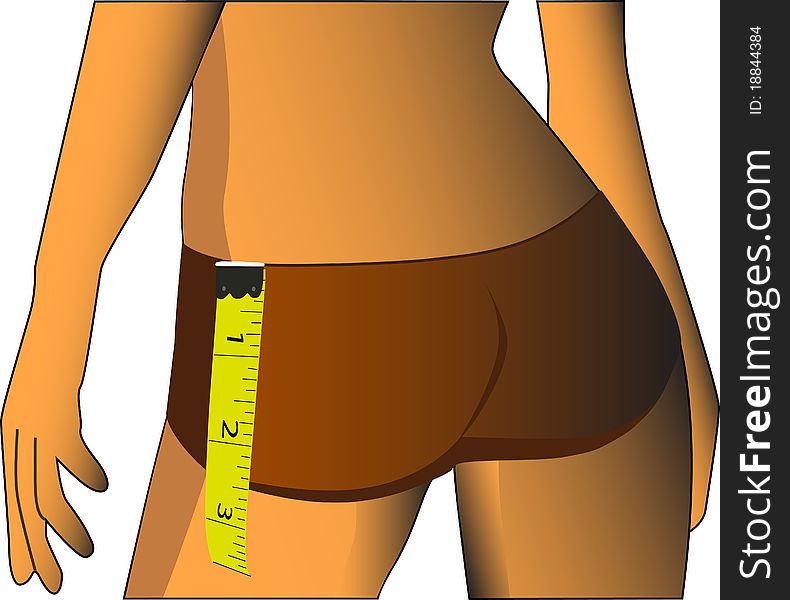 illustration silhouette slim waist with tape measure. illustration silhouette slim waist with tape measure