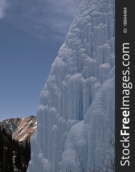 Icicles on a background of blue sunny sky. Icicles on a background of blue sunny sky.