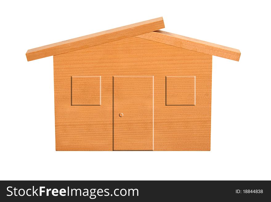 Wooden model house isolated on white