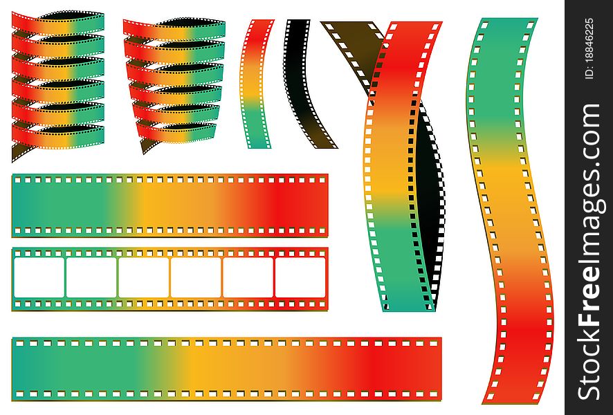 Colorful film isolated on white