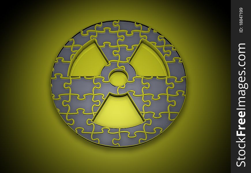 Abstract illustration on nuclear power - 3D