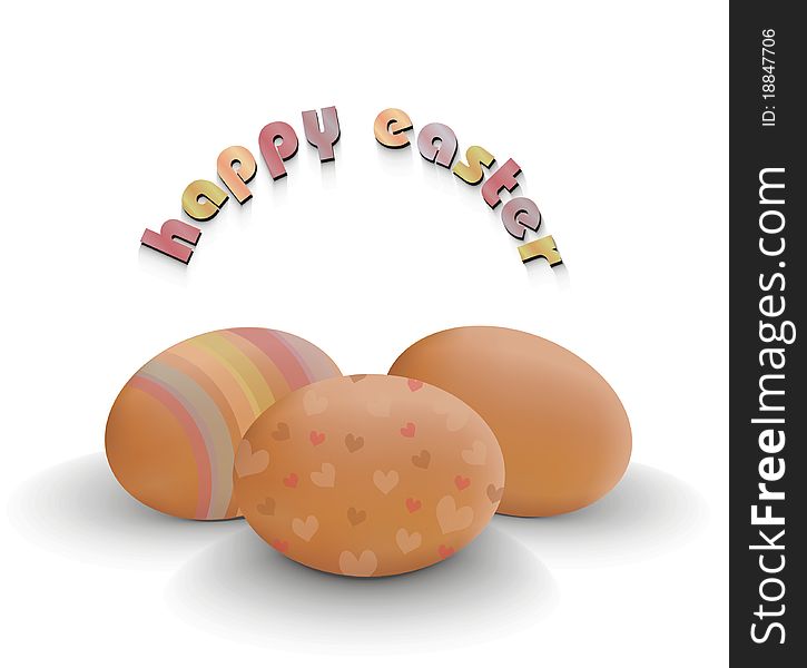 The symbol of Easter holiday, three decorated eggs. The symbol of Easter holiday, three decorated eggs