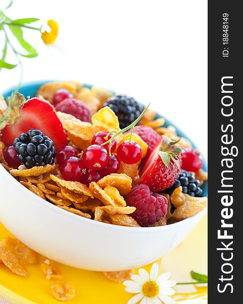 Cornflakes and fruits