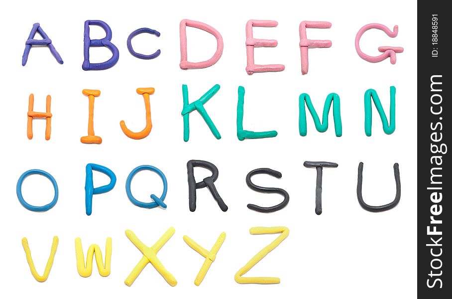 Color clay font a to z hand writing style