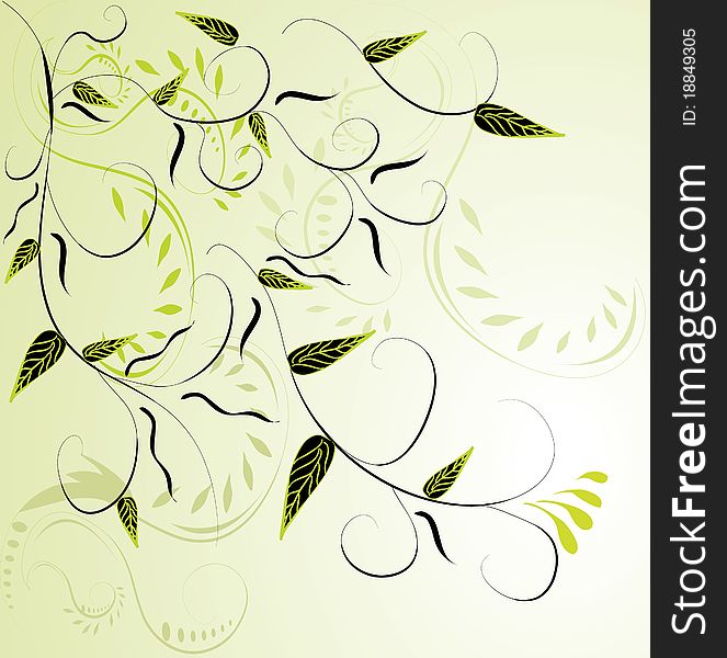 Abstract green floral background