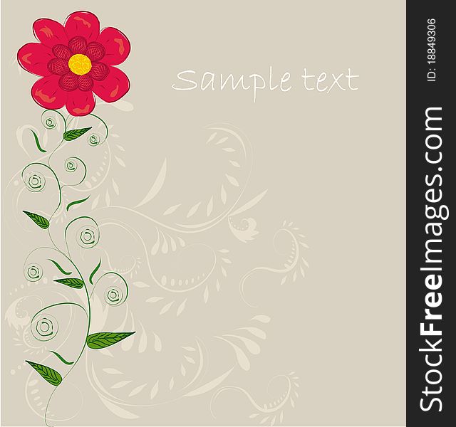 Gift card. Floral design background