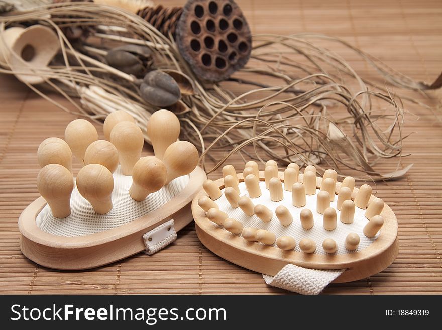 Massage Brushes With Dry Flower