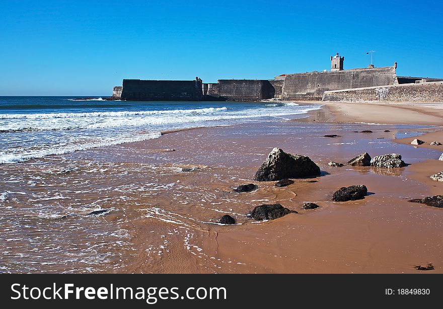 Tower beach at low tide on a sunny day. Tower beach at low tide on a sunny day