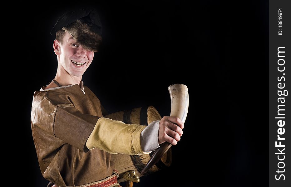 Happy medieval man with Beer!