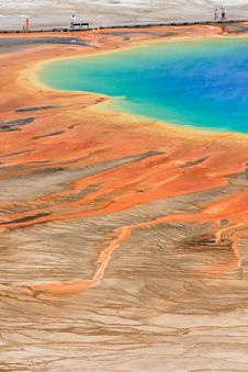 Tourists Taking In The Grand Prismatic Royalty Free Stock Photo Tourists Taking In The Grand Prismatic Royalty Free Stock Photo