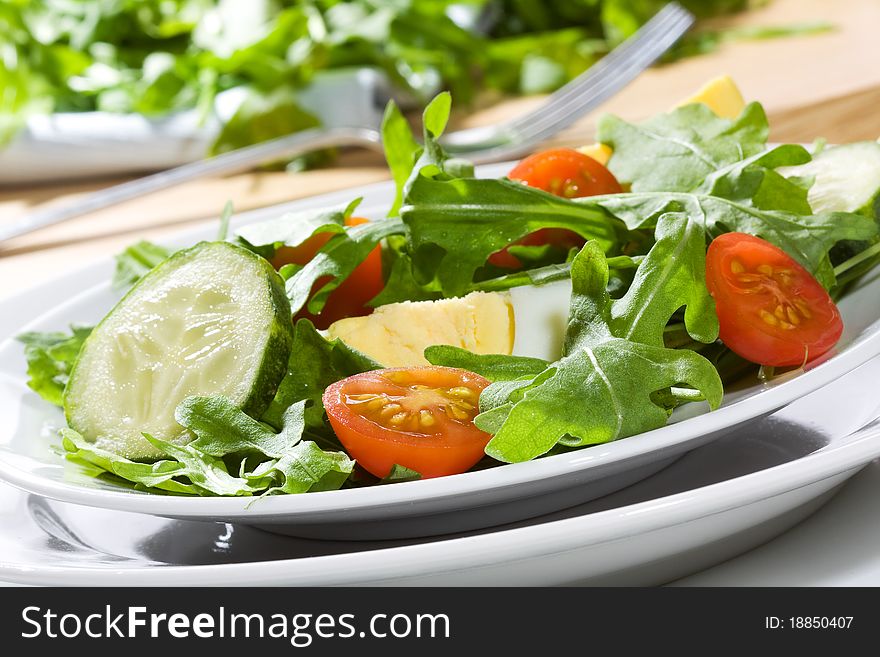 Salad with vegetables and egg