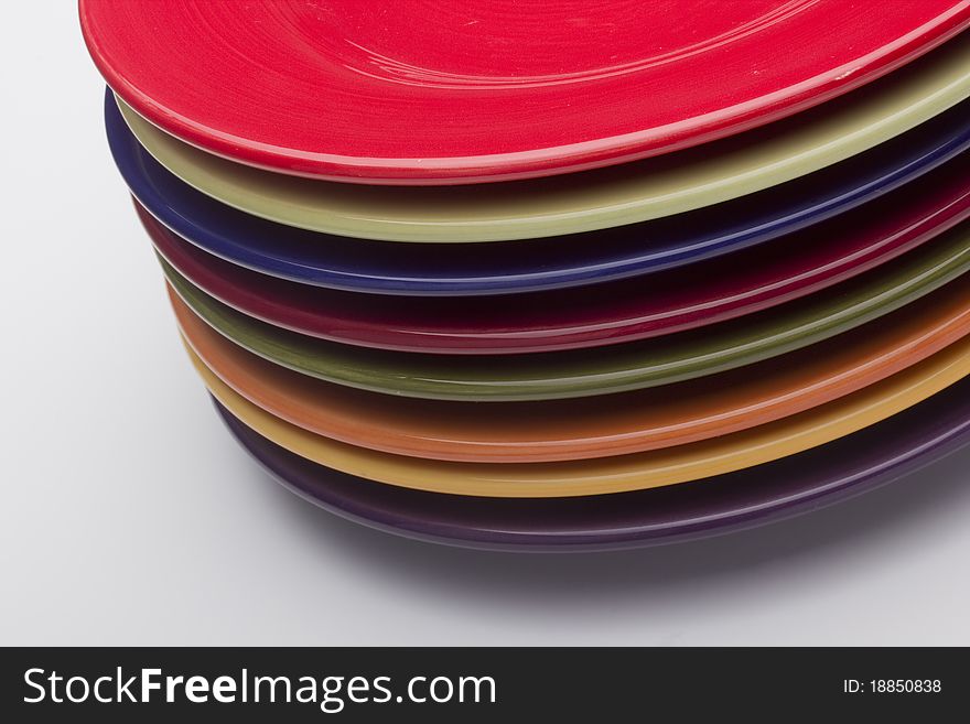 Colorful ceramic plates for the main dishes.