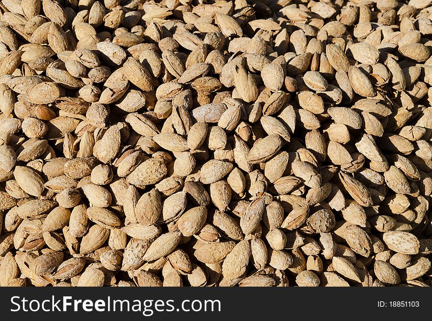 Tasty Bunch Of Almonds In Shells