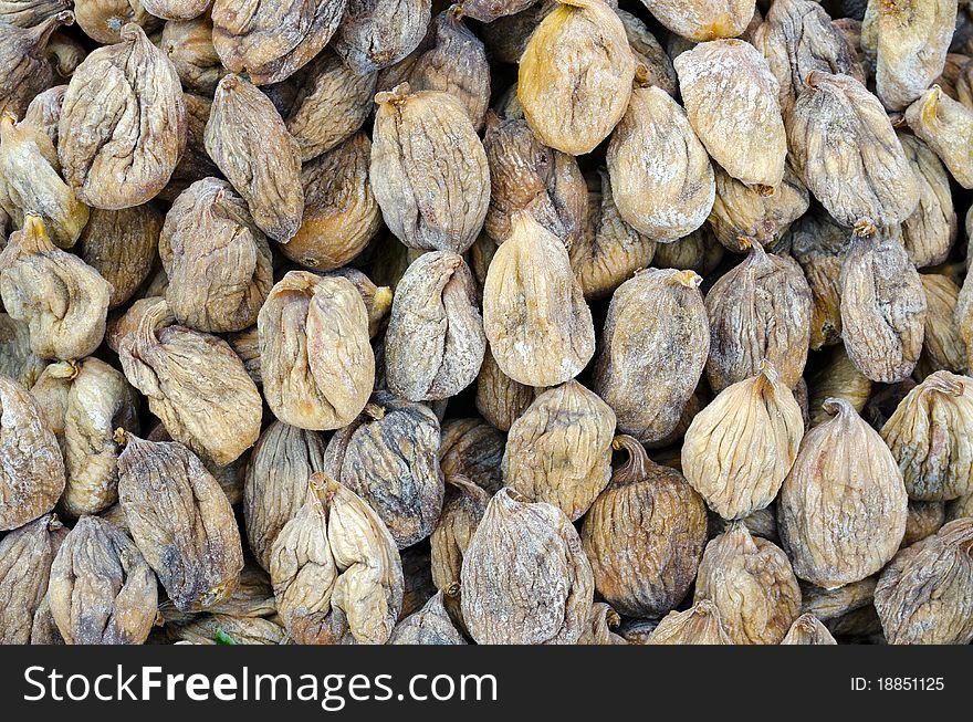 Bunch of dried figs in the market