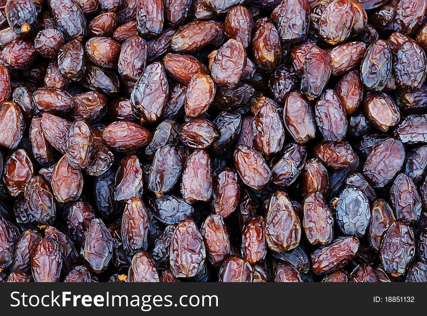 Bunch of dried dates in the market