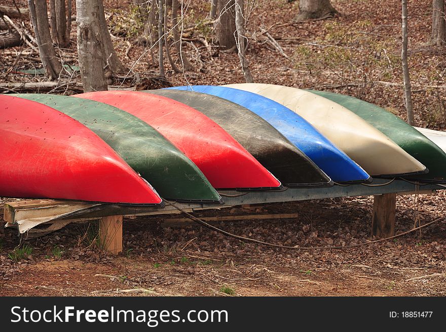Group Of Canoes