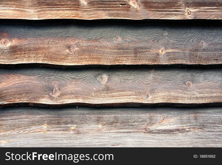 A wood wall of a old Scandinavian house in Norway,