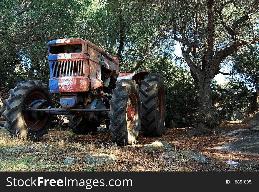 A old tractor in a little farm in Sardinia.