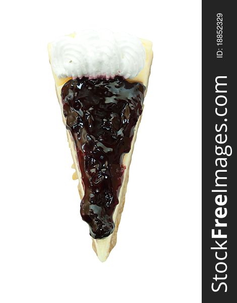 Blueberry cheesecake on white background. Blueberry cheesecake on white background.