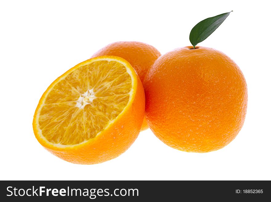 The fresh orange isolated on white background