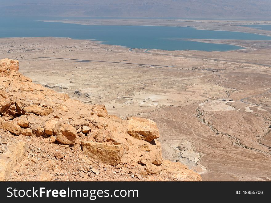 Rocky Desert Landscape Near The Dead Sea