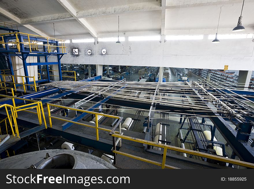 Yarn dyeing machine at a textile mill.