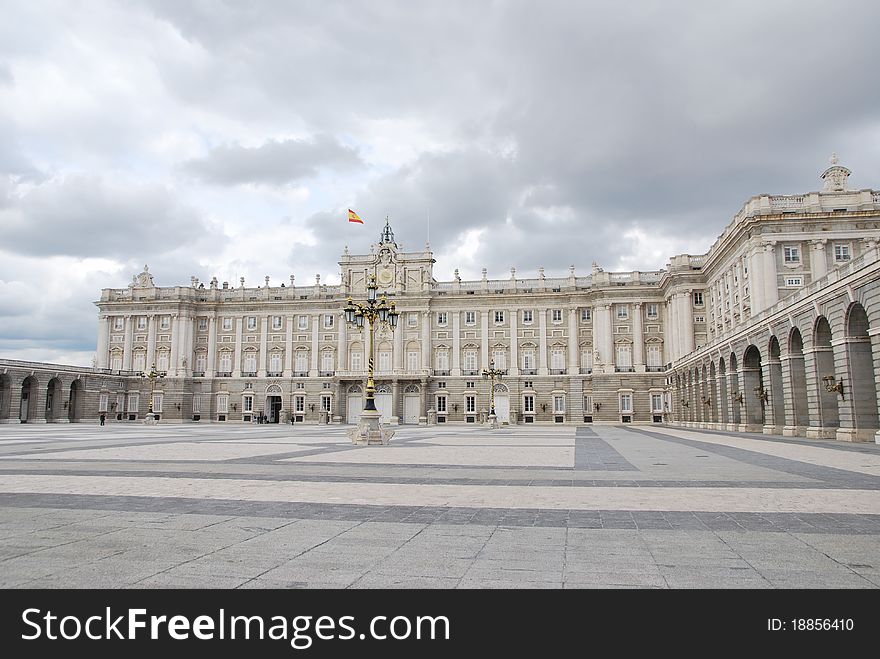 Courtyard of the Royal palace of Madrid, Spain