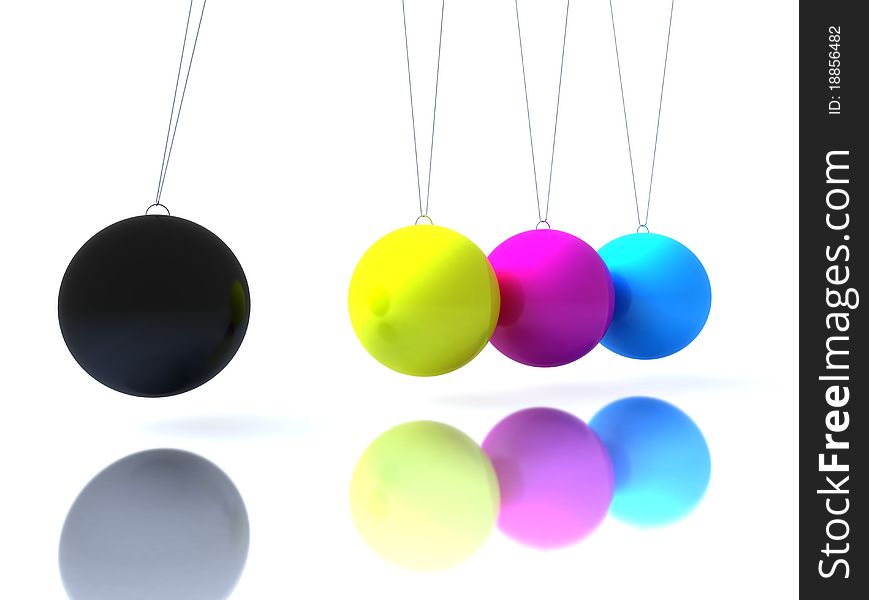 Four balls in cmyk colors. Four balls in cmyk colors