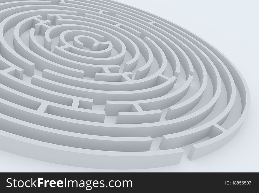 Round maze on white surface