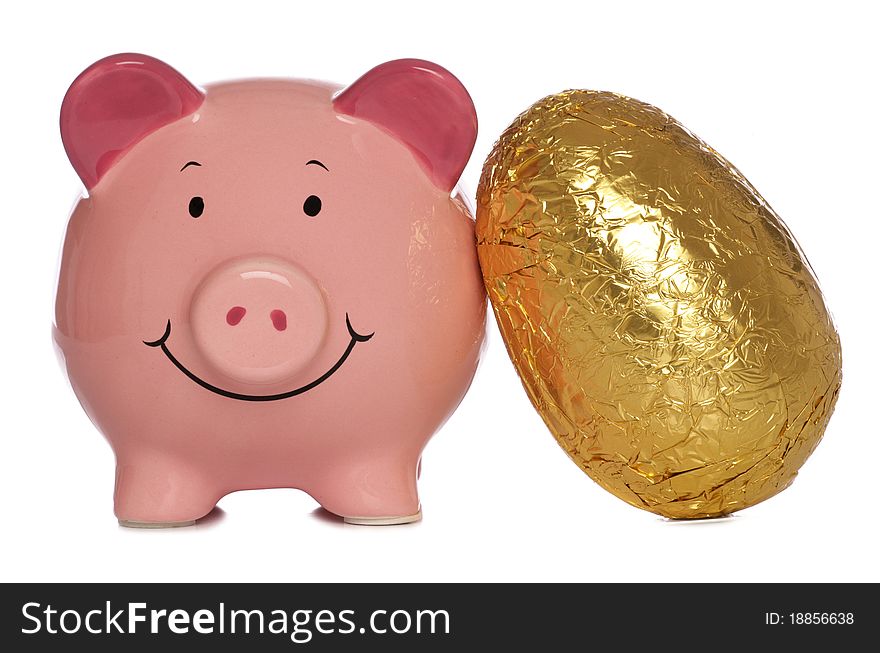 Piggybank with easter egg studio cutout