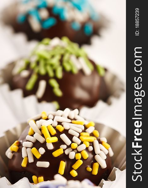 Colorful of chocolate ball topping. Colorful of chocolate ball topping