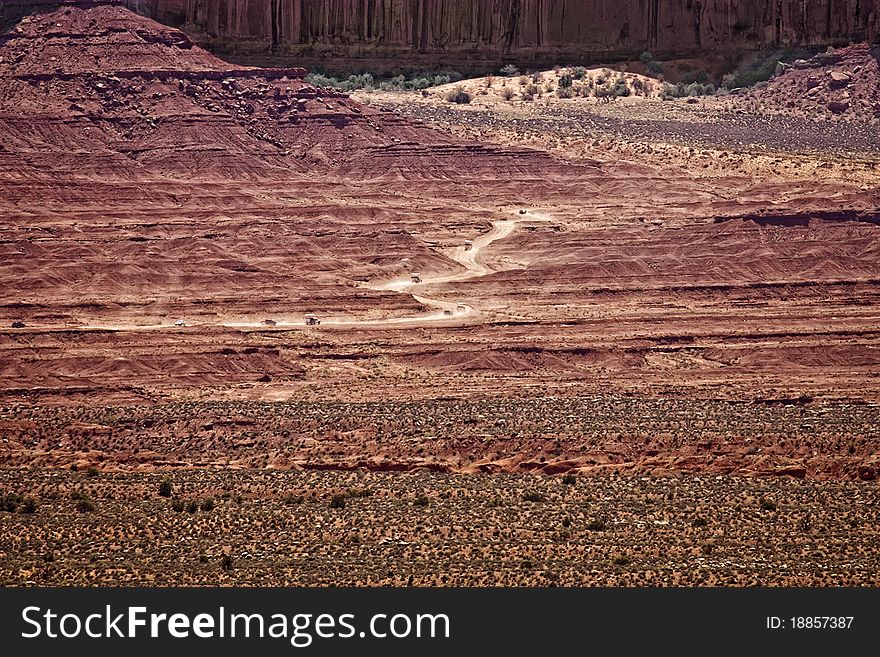 Desert Panorama in Monument Valley. Desert Panorama in Monument Valley