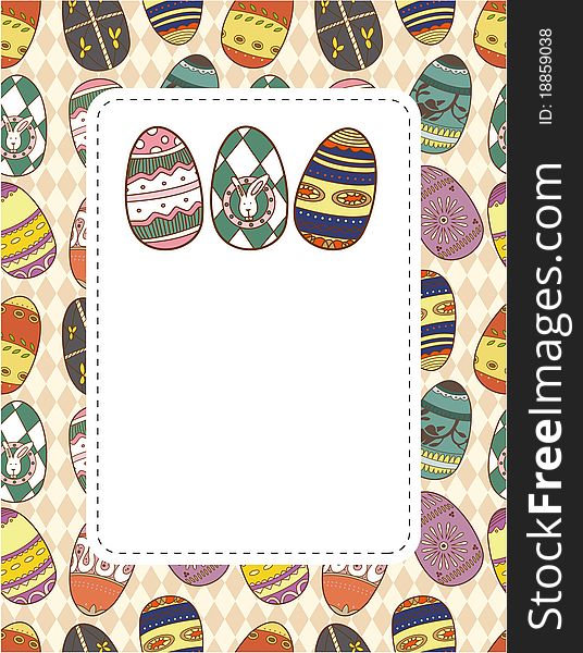 Easter egg card, drawing