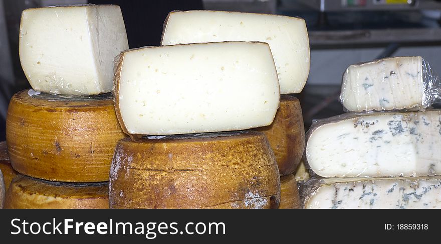 Wholes of good italian cheese