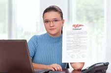 Businesswoman With Contract Stock Images Businesswoman With Contract Stock Images