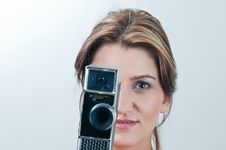Camera Girl Royalty Free Stock Photography Camera Girl Royalty Free Stock Photography
