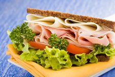 Cheese And Ham Sandwich Stock Images