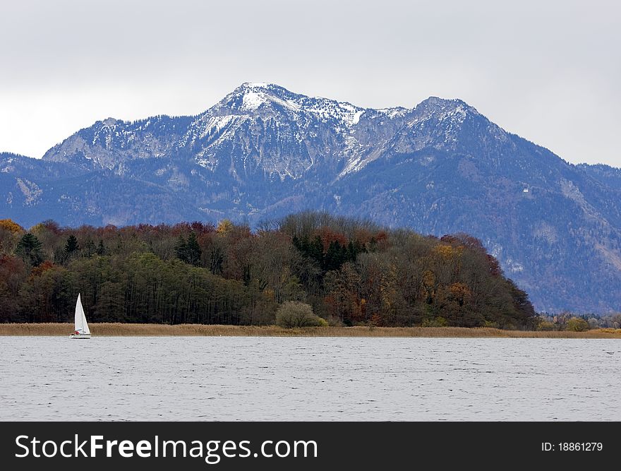 An island at Chiemsee lake in Germany