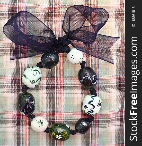 Handmade Painted Beads Bracelet