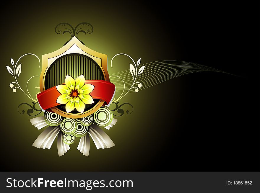 Background afantasy flower banner illustration